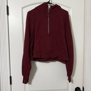 Lululemon Scuba Oversized Half-Zip Hoodie Womens M/L Red Maroon W3DM4S